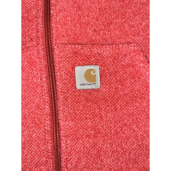 Carhartt Jacket Women’s Small Red Kentwood Fleece Hoodie Full‎ Zip Relaxed Fit - Picture 4 of 11